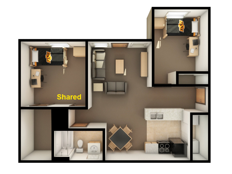 floor plan 2 bedroom 1 bathroom apartment