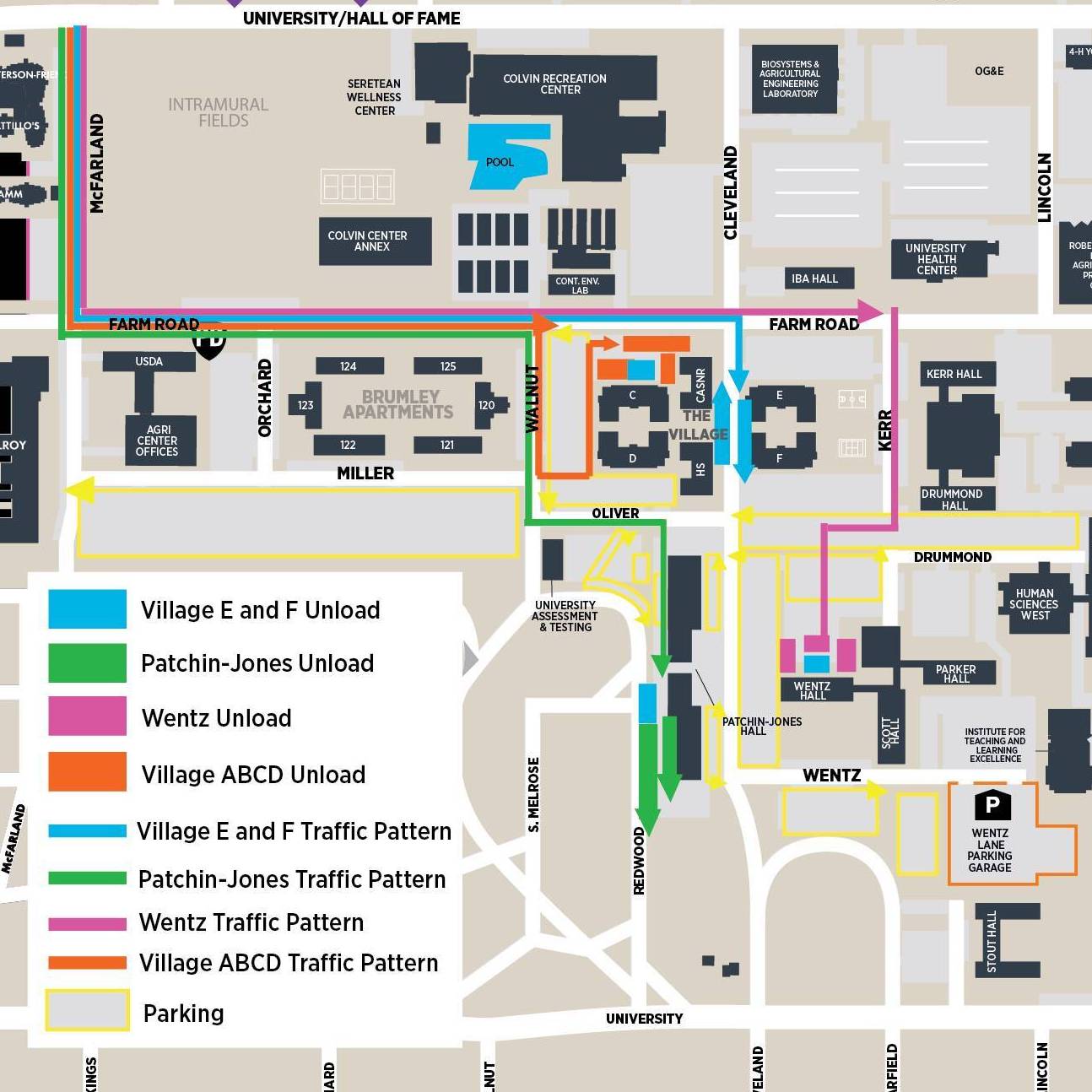 Check-In Locations, Maps, Loading Zones | Oklahoma State University